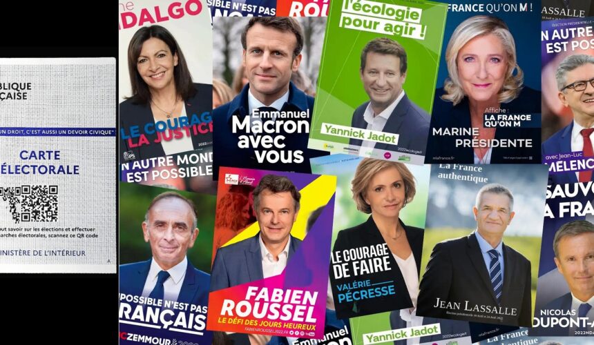Affiche des 12 candidats à l'élection présidentielle 2022