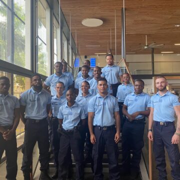 22 gendarmes adjoints volontaires entrent en service et prêtent serment le 12 janvier 2024 aux tribunaux judiciaires de Pointe-à-Pitre et Basse-Terre. Photo : Gendarmerie de Guadeloupe