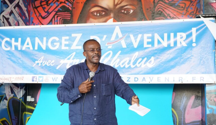 Ary Chalus en campagne pour les régionales de 2015 en Guadeloupe