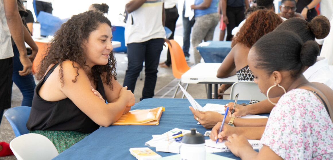 La 2e édition du Stade vers l'emploi (matinée sportive et après-midi d’entretiens de recrutement) organisée par France travail Guadeloupe a réuni environ 70 participants à Basse-Terre le 6 décembre 2022. Photo : FB France Travail Guadeloupe & Iles du Nord