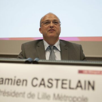 Damien Castelain président de la communauté urbaine de Lille. Photo : Baziz Chibane / Sipa / 1404181456