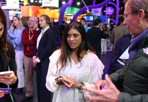 Prisca Thevenot, ministre déléguée chargée du Renouveau démocratique de la France au salon des startups technologiques et de l'innovation Vivatech à la Porte de Versailles à Paris, le 23 mai 2024. Photo : Philemon Henry / Sipa / 2405231910