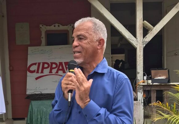 Alain Plaisir, président du Cippa Guadeloupe, le 14 mars 2021 à l'assemblée générale du parti. Photo : Cippa Guadeloupe