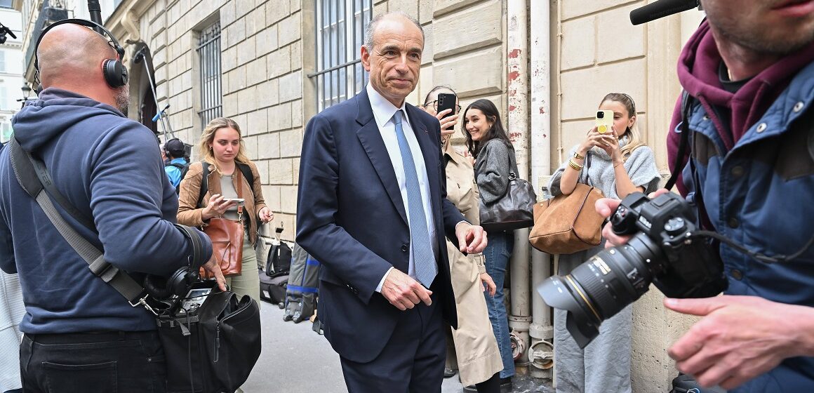 Jean François Copé, réunion d'urgence du directoire convoquée par le vice-président du parti de droite Les Républicains (LR), au Musée social de Paris, le 12 juin 2024. Photo : Jacques Witt / Sipa