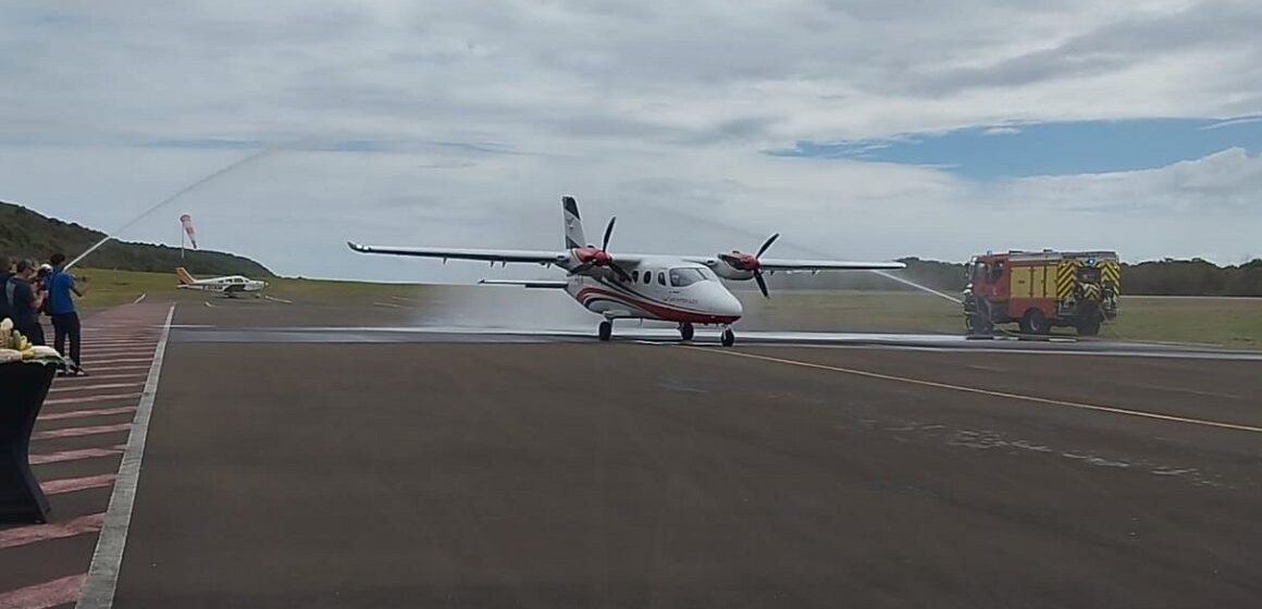 Jeudi 20 février 2025 Vol inaugural Pointe-à-Pitre Marie-Galante pour la compagnie Air inter îles. Photo : DR