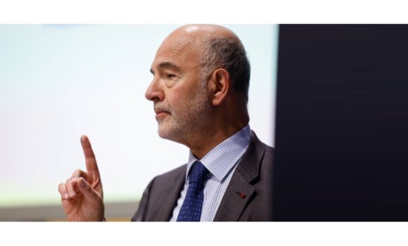 Pierre Moscovici 1er président de la Cour des Comptes. Le 31 mars 2025 à la célébration des 10 ans de l’Observatoire de l’inclusion bancaire (OIB) à la Banque de France. Photo : Romuald Meigneux / Sipa