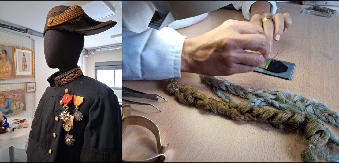 Le grand uniforme de Camille Mortenol, officier de marine guadeloupéen et héros de la Première Guerre mondiale, stabilisé au Musarth par Stéphanie Ovide, restauratrice du patrimoine textile. Le grand uniforme de Camille Mortenol, officier de marine guadeloupéen et héros de la Première Guerre mondiale, stabilisé au Musarth par Stéphanie Ovide, restauratrice du patrimoine textile.