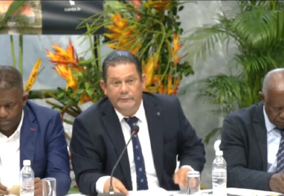 Capture écran du conseil communautaire d’installation à l’agglomération du Nord Basse-Terre, mercredi 1 avril 2026.