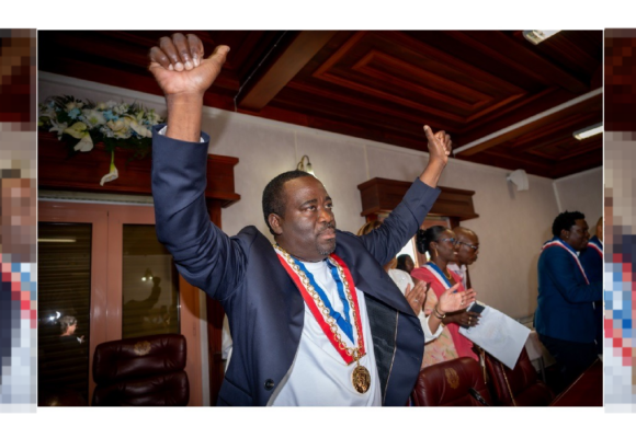 Michel Mado lors de son investiture en qualité de maire de Baie-Mahault dimanche 29 mars 2026. Photo : Ville de Baie-Mahault