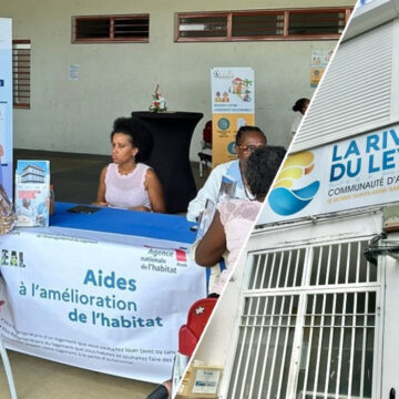 Photomontage information sur l'habitat en Guadeloupe. Crédit : LCG DR