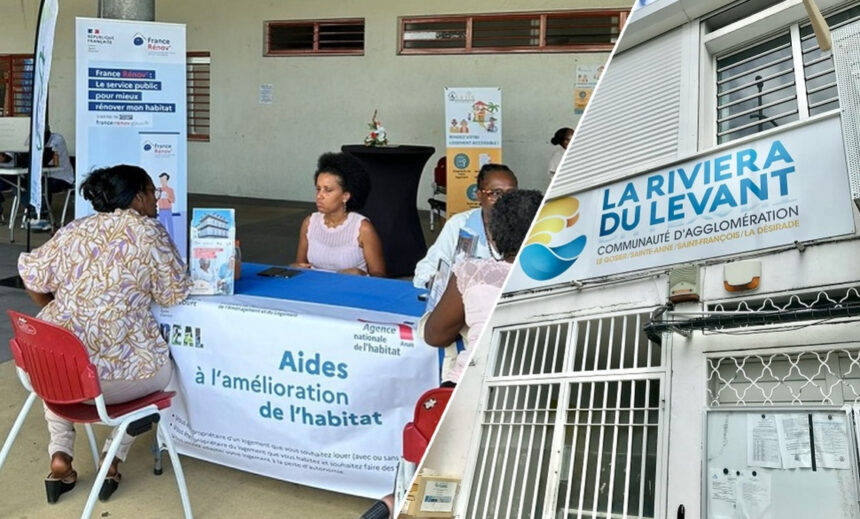 Photomontage information sur l'habitat en Guadeloupe. Crédit : LCG DR