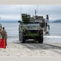 Exercice Caraïbes 26, mission Jeanne d’Arc. Du 17 au 21 mai, à Marie-Galante, près de 150 militaires sont déployés avec blindés et hélicoptères pour des exercices jour et nuit. Photo : Forces armées aux Antilles
