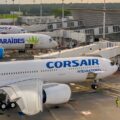 Vue des avions des trois compagnies aériennes qui desservent Pointe-à-Pitre de Paris. Photo : Aéroport Guadeloupe Maryse-Condé